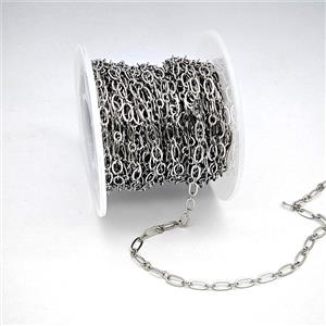 Copper Chain, Platinum Plated, approx 2.5x3mm, 3x6mm