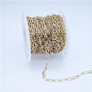 Copper Chain, Gold Plated, approx 2.5x3mm, 3x6mm