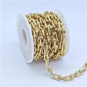 Copper Chain, Gold Plated, approx 7x10mm