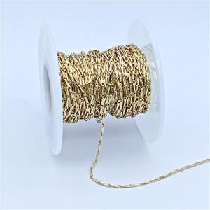 Copper Chain, Gold Plated, approx 1x5mm