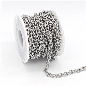 Copper Chain, Platinum Plated, approx 5mm