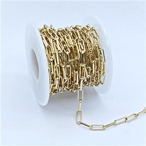 Copper Chain, Gold Plated, approx 3.5x10mm
