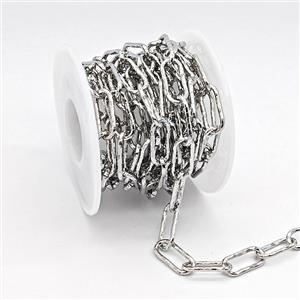 Copper Chain, Platinum Plated, approx 7.5x16.5mm