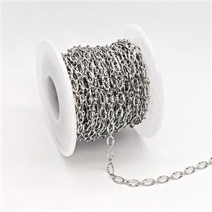 Copper Chain, Platinum Plated, approx 3.5x6mm