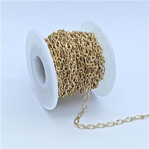 Copper Chain, Gold Plated, approx 3.5x6mm