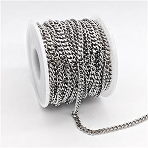 Copper Chain, Platinum Plated, approx 4mm