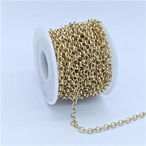 Copper Rolo Chain Gold Plated, approx 4mm