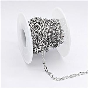 Copper Chain, Platinum Plated, approx 3.5x8mm