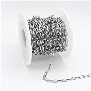 Copper Chain, Platinum Plated, approx 3x6mm