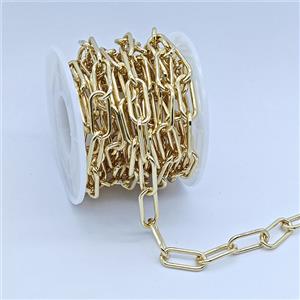 Copper Chain, Gold Plated, approx 7x16.5mm