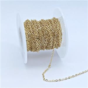 Copper Chain, Gold Plated, approx 1.5x2mm