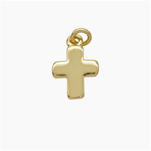 Copper Cross Pendant Gold Plated, approx 8-9mm