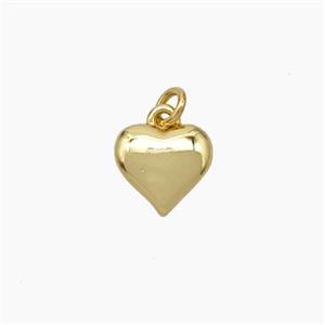 Copper Heart Pendant Gold Plated, approx 8mm