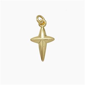 Copper NorthStar Pendant Gold Plated, approx 8-12mm