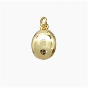 Copper Oval Pendant Gold Plated, approx 8-10mm