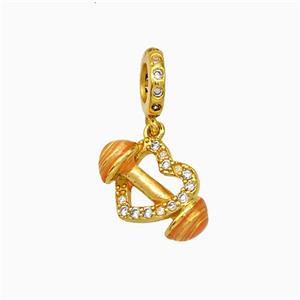 Enamel copper pendant, 18K gold plated, approx 10-15mm, 8mm dia