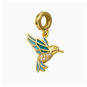 Enamel copper pendant, 18K gold plated, approx 15-17mm, 8mm dia
