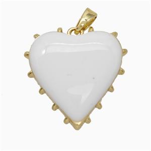 Enamel copper pendant, 18K gold plated, approx 20mm