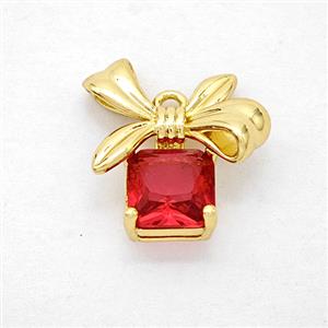Christmas Gifts Copper Pendant Pave Crystal Glass Gold Plated, approx 14-15mm
