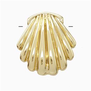 Copper Scallop Shell Pendant Gold Plated, approx 17-18mm