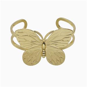 Copper Butterfly Bangle Gold Plated, approx 40-52mm, 50-60mm dia