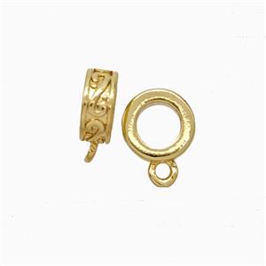 Copper Hanger Bail Gold Plated, approx 7mm, 4mm hole