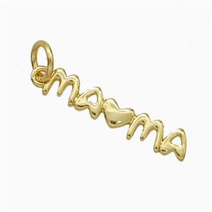 Copper Mama Pendant Heart Gold Plated, approx 4-20mm