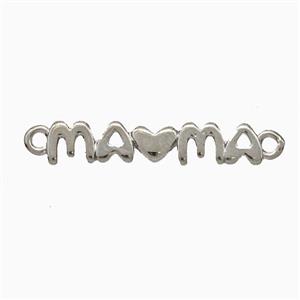 Copper Mama Connector Heart Platinum Plated, approx 4-20mm