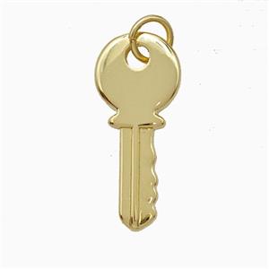Copper Key Pendant Gold Plated, approx 9-20mm