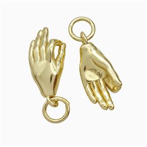 Copper Hand Pendant Gold Plated, approx 7-13mm