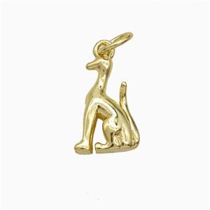 Copper Dog Pendant Gold Plated, approx 9-14mm