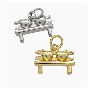 Copper Davenport Pendant Chair Heart Gold Plated, approx 8-13mm