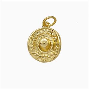 Copper Hats Pendant Gold Plated, approx 12-13mm