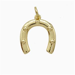 Copper Horseshoe Pendant Gold Plated, approx 14-15mm