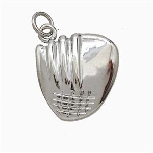 Baseball Gloves Charms Copper Pendant Sports Platinum Plated, approx 16-17mm