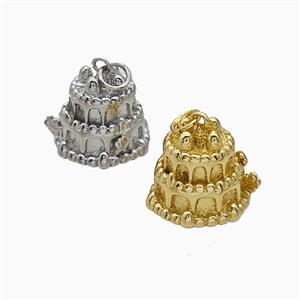 Birthday Cake Charms Copper Pendant Mixed, approx 13-15mm