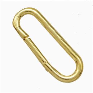 Copper Carabiner Clasp Gold Plated, approx 9-25mm