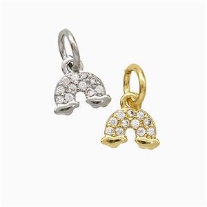 Copper Rainbow Pendant Pave Zirconia Mixed, approx 7mm