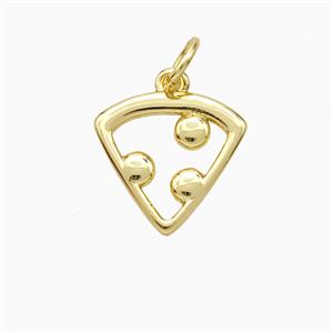 Pizza Charms Copper Pendant Gold Plated, approx 13mm