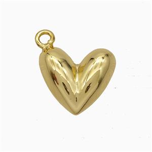 Copper Heart Pendant Gold Plated, approx 13-15mm