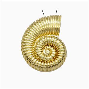 Spiral Shell Charms Copper Pendant Gold Plated, approx 21-27mm