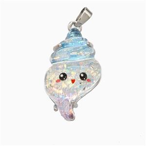 Conch Shell Charms Acrylic Pendant Copper Platinum Plated, approx 14-24mm