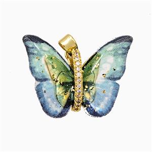 Acrylic Butterfly Pendant Copper Gold Plated, approx 17-23mm