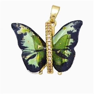 Acrylic Butterfly Pendant Copper Gold Plated, approx 17-23mm