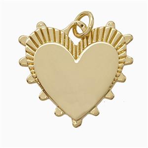 Copper Heart Pendant Gold Plated, approx 25mm