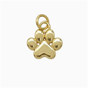 Paws Charms Copper Pendant Gold Plated, approx 11-13.5mm