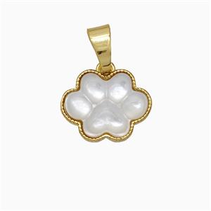 Copper Paws Pendant Pave Shell Gold Plated, approx 12-14.5mm