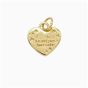 Copper Heart Pendant Dream Gold Plated, approx 11mm