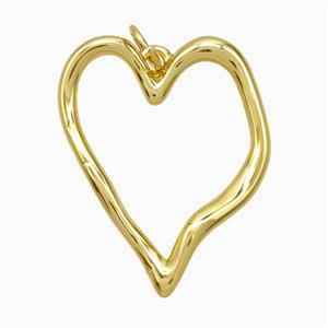Copper Heart Pendant Gold Plated, approx 20-25mm