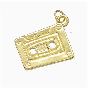 Copper Cassette Pendant Gold Plated, approx 13-18.5mm